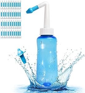 Neti Pot Sinus Rinse Bottle Nose Wash Cleaner Pressure Rinse Nasal Irrigation for Adult & Kid BPA Free 300 ML with 40 Nasal Wash Salt Packets (40 packs)