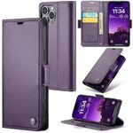 ELEPIK for iPhone 16 Pro Max Case with Card Holder, Kickstand [3 Card Holder + 1 Cash Slot] [for Women & Men] [Durable PU Leather] Magnetic Wallet Phone Cover for iPhone 16 Pro Max, Fashion Purple