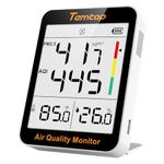 Temtop Air Quality Monitor Indoor, Portable PM2.5 Meter Indoor AQI Monitor with Temperature and Humidity Detector with Detachable Bracket, 2 Working Modes for Long Battery Life (S1-C)