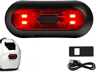 CURTT Luce LED per casco, luce del freno del casco del motociclo, ricaricabile, luce rossa di avvertimento per la notte