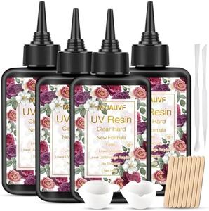 MZJAUVF 400g Résine UV, Resine UV Transparente, Resine UV pour Bijoux, Resine Epoxy UV, Résine Époxy Cristal Clair, Forte UV Resine Séchage Rapide pour Loisirs Créatifs, Fabrication de Bijoux