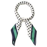 Allegra K 70cm Polka Dots Square Scarf Neck Scarves Kerchief Neckerchief Headband for Women Navy Blue Green 70 * 70cm/ 27.56 * 27.56 inches(L*W)