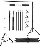 Supernic Backdrop Stand Kit 2.8 * 3m(9×10FT) Adjustable Photo Backdrop Stand Support System Kit Photography Background Photo Video Studio Background Support System Stand With Carry Bag