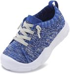 LeIsfIt Toddler Boys Girls Shoes Tennis Shoes Kids Slip on Shoes Breathable Barefoot Sneakers Blue Size 10