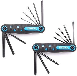HemBorta® Plegables Llaves Allen y Llave Torx 16 Piezas, Llaves Allen con 8 Métricas 1.5-8mm y Juego de Llaves Torx con 8 Seguridad Llaves Torx T9-T40 Plegable Estrella Llaves con Agujero