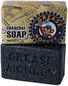 Bali Soap - Grease Monkey Charcoal Natural Soap, Men's Soap Bar, Scented, Fancy, Exfoliating - Mechanic, Dad Soap Gift, Clean Dirty Grease Hands - Pack of 1, 200g