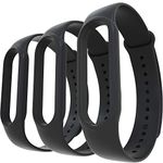 AWINNER Bands Compatible With Xiaomi Mi Band 5/6 Smartwatch Wristbands Replacement Band Accessaries Straps Bracelets for Mi5/6 (3-Black)