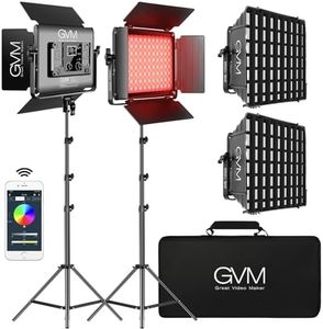 GVM 1000D RGB Led Video Light with 2 Softboxes, Photography Lighting Kit with Bluetooth Control, Full Color Video Lighting Kit with 8 Applicable Scenes, 2 Packs Led Light Panel for Video Shooting