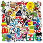 YellowCult 100 Random No-Duplicate Adhesive Vinyl Stickers Pack for Fashion Labels, Art, Laptop, MacBook, Car, Skate Board, Luggage [100 Waterproof Vinyl Stickers - Style B] (B1002020)