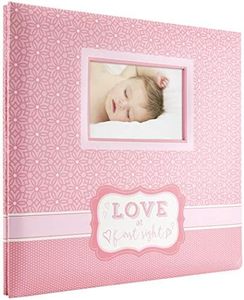MCS MBI 13.5x12.5 Love at First Sight Baby Scrapbook Album with 12x12 Pages, Pink (860126)