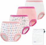 EZ Moms 4 Packs Toddler Training Pants 5t Underwear Girls High Waist Cotton Training Underwear Toddler Reusable Potty Training Underwear For Girls 5T Training Potty Girls Underwear Size 5 Girl Panties
