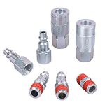 WYNNsky Air Coupler and Plug Kit, 1/4" NPT Fittings Industrial Type I/M, 7 Piece Air Compressor Accessories Kit