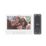 HIKVISION Analog Video Door Phone/Bell with 7" TFT LCD Screen Wired | 1080p HD Resolution | One Touch Call Button | BuiltIn Mic & Loudspeaker| One Touch Unlock | Plug & Play | (DS-KIS212)