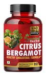 Humming Herbs Citrus Bergamot 15500mg - High Potency Cholesterol Support Supplement with Black Choke Berry, Niacin, Olive Leaf & Black Pepper Extract, Heart Health, Antioxidant, Vegan, 90 Capsules