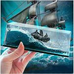 SVICCOOKQ Black Pearl Ship in A Bottle Pirate Ship Decor Cruise Ship Fluid Drift Bottle Cruise Ship Model for Desk Toy Cruise Fluid Ship Decoration Ornament Suitable for Home Show