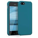 kwmobile Case Compatible with Apple iPhone SE (1.Gen 2016) / iPhone 5 / iPhone 5S Case - TPU Silicone Phone Cover with Soft Finish - Petrol