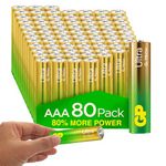 Ultra Alkaline Triple A Batteries, Long Lasting Power for High-Performance Devices - Ideal for Radio, Camera, Alarm - Industrial Use, Anti-Leakage, 10-Year Shelf Life - 80 Pack by GP AAA Batteries