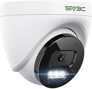 SV3C 4K POE Camera Outdoor, IP Dome Wired Security Indoor Camera with Human/Vehicle Detection, 8MP HD Color Night Vision, Two Way Audio, Waterproof, 24/7 Recording, RTSP, ONVIF, Up to 512GB SD Card