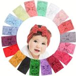 18 PCS Baby Headbands Soft Nylon Hairbands with Bows Girls Hair Accessories for Newborn Infant Toddler Kids Handmade