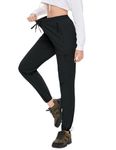 SEVEGO Womens Hiking Pants Tall Inseam 30"/32"/34"/36" Athletic Cargo Pants Lightweight 4 Zipper Pockets Water Resistant, Black, Medium/36" Inseam