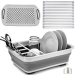 Inovare Designs Collapsible Dish Drying Rack & Drainboard Bundle - Ideal for RVs, Campers, Kitchens, Compact Spaces - Easy Storage - Kitchen Organizer & Storage Essential