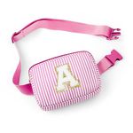 SEFORICO Initial Fanny Pack - Gifts for Teen Girls Crossbody Bag for Girls Belt Bag Fanny Pack Personalized Gifts Birthday Gifts for Women Sling Bag Belt Bag Sister Gifts Gifts for Daughter (Pink A)