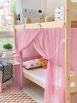 Akiky Bunk Bed Curtains Student Dormitory Mosquito Net 4 Corner Post Bed Canopy for Kid Teens Dustproof Loft Bed Curtains(Pink,Twin)