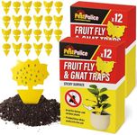 SOL 24pk Fruit Fly & Gnat Traps, Yellow Sticky Fungus Killer for Indoor & Outdoor Plants, Fruit Flies Sticker Catcher for Home Use, Easy to Use, Safe & Effective, Keeps Plants Healthy & Pest-Free