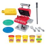 Play-Doh Kitchen Creations Grill 'n Stamp Playset for Kids 3 Years and Up with 6 Non-Toxic Modeling Compound Colors and 7 Barbecue Toy Accessories