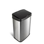 Ninestars DZT-50-28 Automatic Touchless Motion Sensor Rectangular Trash Can, 13 Gal, Black Trim