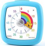 Secura 60-Minute Visual Timer, Silent Study Timer for Kids and Adults, Time Clocks, Time Management Countdown Timer for Teaching (Blue & Star)