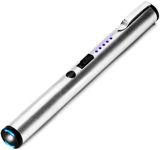 Guard Dog Security Enlight Pen Stun Gun with Flashlight, Self Defense Device, Battery Life Indicator, Belt Clip, Non Lethal Weapon for Women and Men, 6.10 Inches - Silver