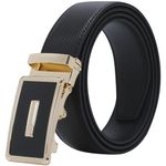 Labnoft Men's Pu Leather Auto Lock Belt (Black, BELT-003-GL-Black)