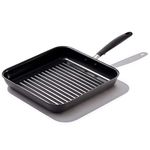 OXO CC002666-001 Good Grips Non-Stick Square Grill PAN, 11", Aluminum, Black