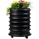 WORMbox | Wormery Worm Farm composter 4 Black Trays + Planter | 64 liters | Organic Waste Compost, make your Worm Castings