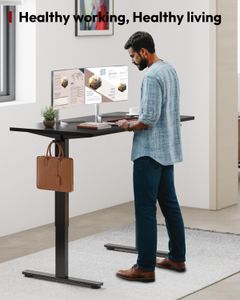 SANODESK QS1 Electric Standing Desk – Adjustable Height, Black