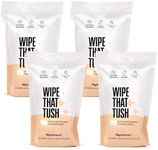 MightyGood. Wipe That Tush On-The-Go Flushable Wet Wipes - 4 Pack, 120 Wipes - Individually Wrapped Extra-Large Wipes with Aloe - Hypoallergenic & Unscented - Septic and Sewer Safe