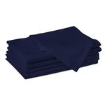 Encasa Cotton Cloth Napkins | Set of 6 | Size 43x43 cm | Scotch Blue Solid Color | Machine Washable