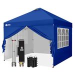 CROWN SHADES Pop Up Gazebo with 4 Sides, 3m x 3m Waterproof Pop Up Tent, CenterLok One Push Instant Garden Shelter, Heavy Duty Gazebo with Carry Bag, Bonus 8 Stakes and 4 Ropes