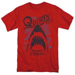 Popfunk Classic Jaws Shark Movie Quint's Big Game Fishing Unisex Adult T Shirt, Red, Medium