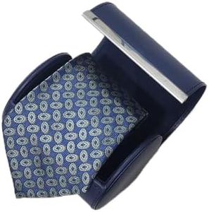 YY YEARCHY Men's Necktie Travel Case, Tie Anti-Wrinkle Organizer Box - Formal Cylinder Shape (Blue)