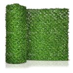 Can Fence Grass Chain Link Fence- Galvanized Wire UV Protected- Privacy Fence for Backyard, Garden, Pool Area Waterproof 4-Season-Greenery Backdrop Garden Decor (3.28' x 10')