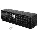 VEVOR Underbody Truck Box, 60" x 17" x 18" Pickup Storage Box, Heavy Duty Aluminum Diamond Plate Tool Box with Lock and Keys, Waterproof Trailer Storage Box with T-Handle Latch for Truck, Van, Trailer