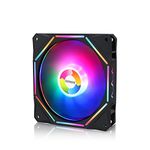 Conisy RGB LED Series 120mm Case Fan for Computer Case, Unique Ultra Quiet Long Life Gaming PC Cooling Fan - Colorful (1PCS)