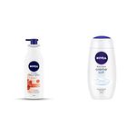 Nivea Body Lotion, Extra Whitening Cell Repair SPF 15, For All Skin Types, 400ml And Shower Gel, Creame Soft Body Wash, Women, 250ml