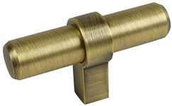 10 Pack - Cosmas 181BAB Brushed Antique Brass Cabinet Bar Handle Pull Knob - 2-3/8" Long