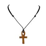 BlueRica Hand Carved Wood Ankh Cros