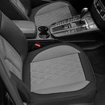 Jojobay Car Seat Cover,Automotive Seat Covers,Front Seat Protector(Bottom),Fit for 95% of Vehicles - Padded,Anti-Slip,Premium Leather(2 PCS,Grey with Black)