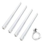 T&K TO-KING 4 Pcs 300mm Connectible Mains with Independent Switch T5 LED Under Cabinet Hard Strip Lighting Bars Hardwired LED Cupboard Light Fixtures 4000K