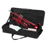 LeSage Bb Trumpet Standard Trumpet for Student Beginner Red Trumpet with Case 7C Mouthpiece Valve Oil Cleaning Kit Brass Musical Instruments Trumpet